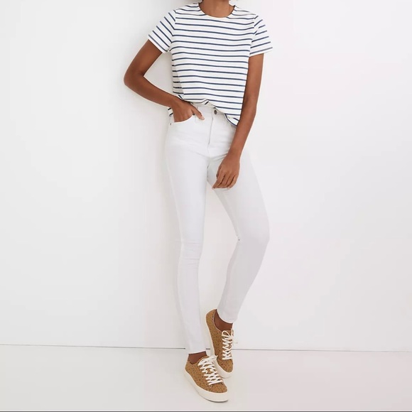 Madewell Denim - Madewell Tall 10" High-Rise Skinny Jeans in Pure White AJ295